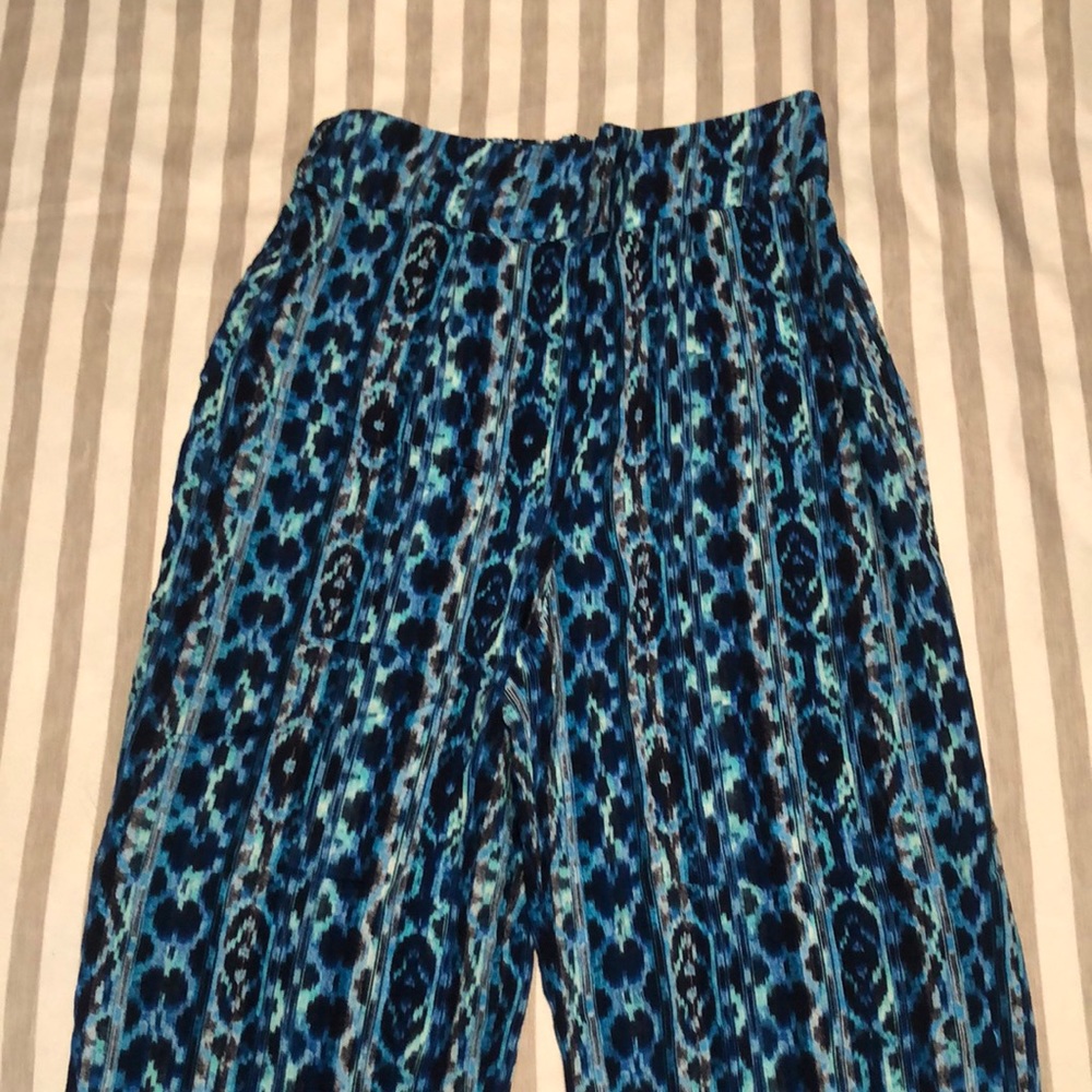 Fun patterned blue pants